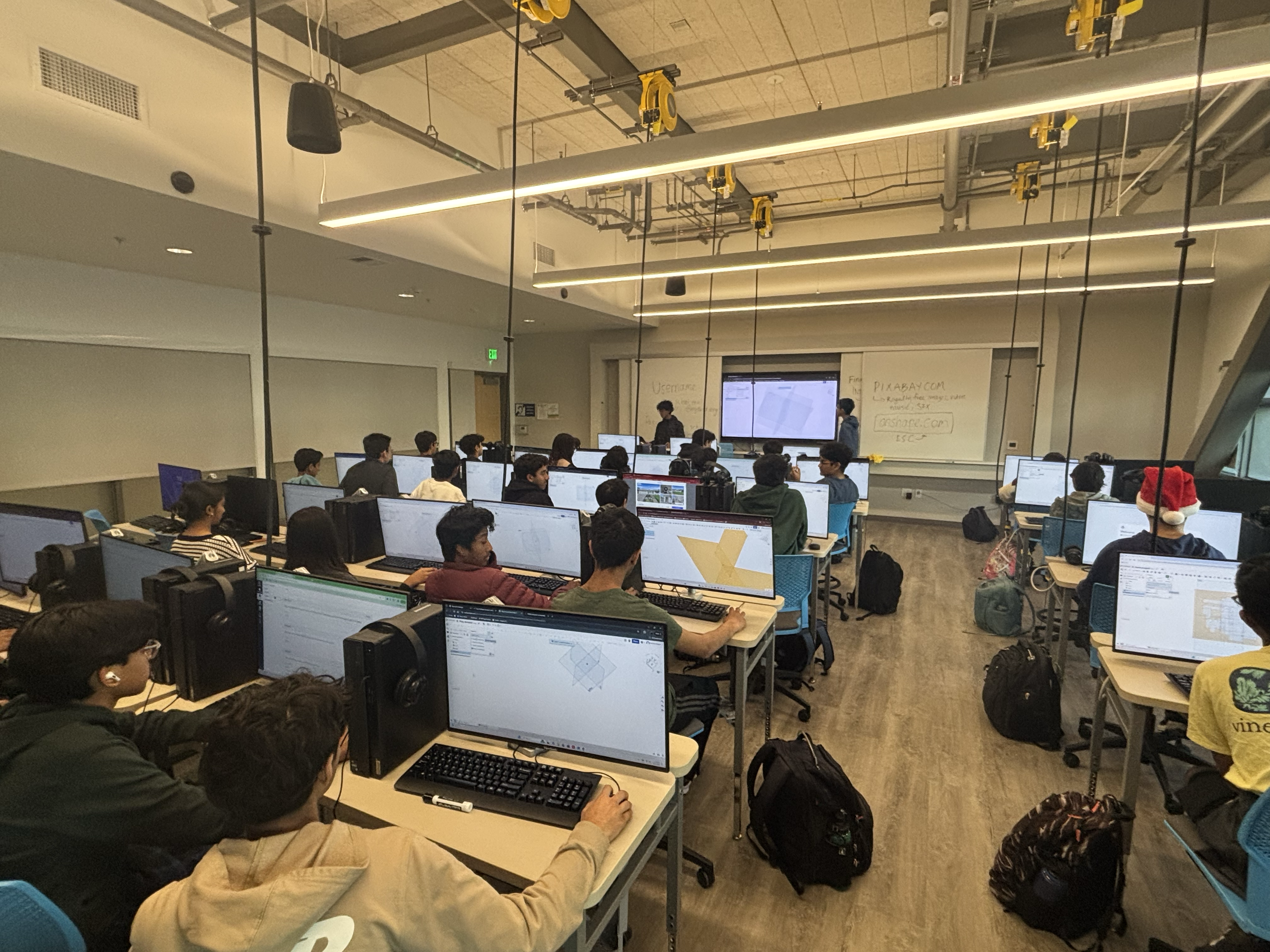 Students working on CAD